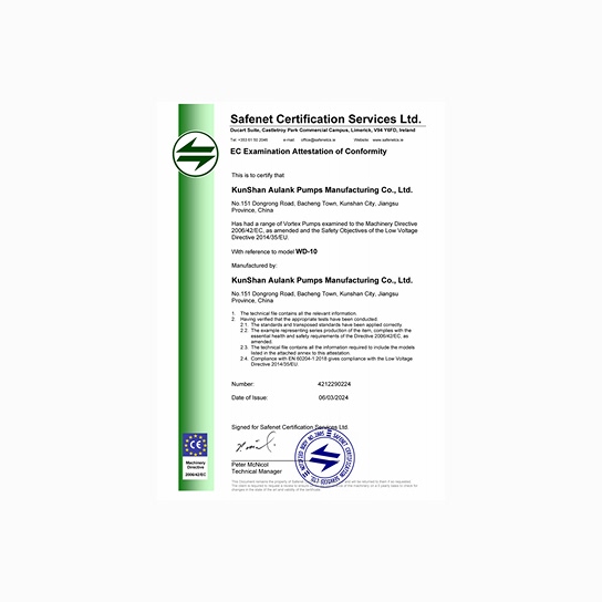 CE Certification – WD-10